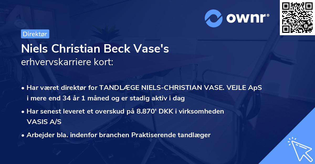 Niels Christian Beck Vase's erhvervskarriere kort