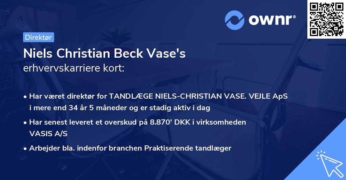 Niels Christian Beck Vase's erhvervskarriere kort