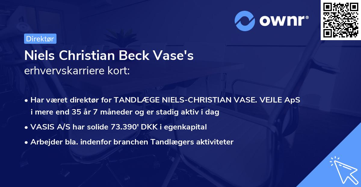 Niels Christian Beck Vase's erhvervskarriere kort