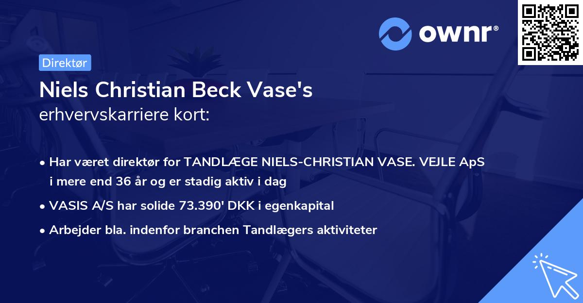 Niels Christian Beck Vase's erhvervskarriere kort