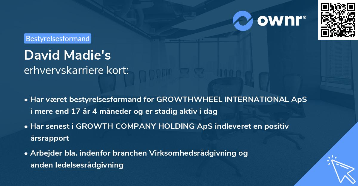 David Madie's erhvervskarriere kort