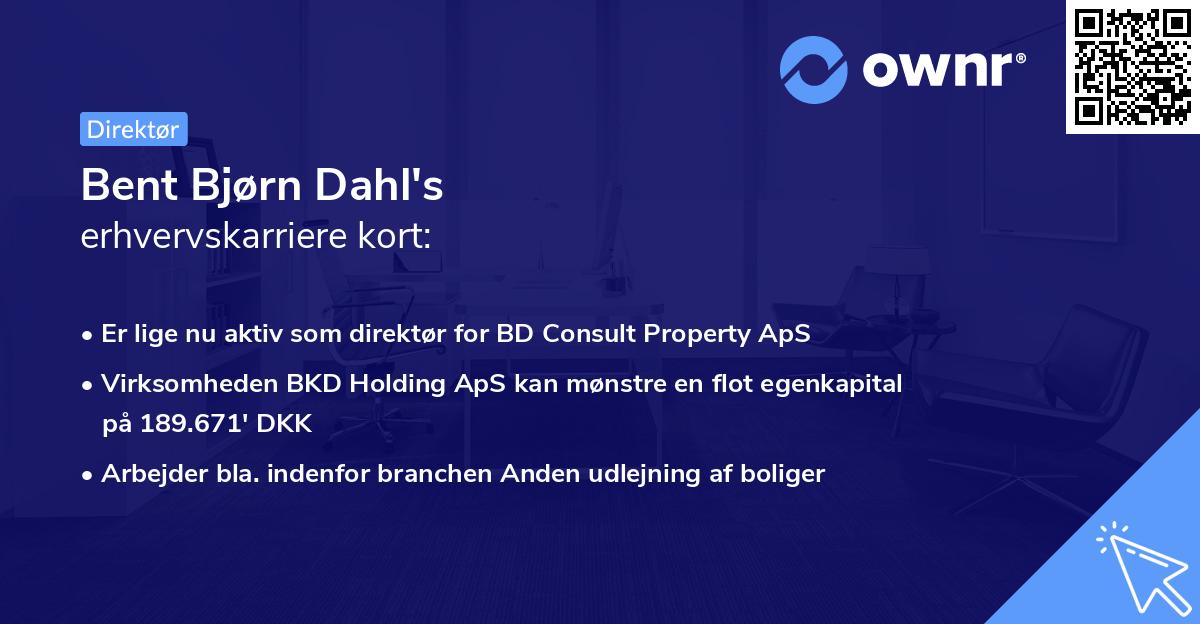 Bent Bjørn Dahl's erhvervskarriere kort