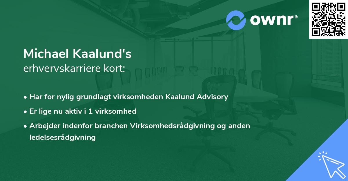 Michael Kaalund's erhvervskarriere kort