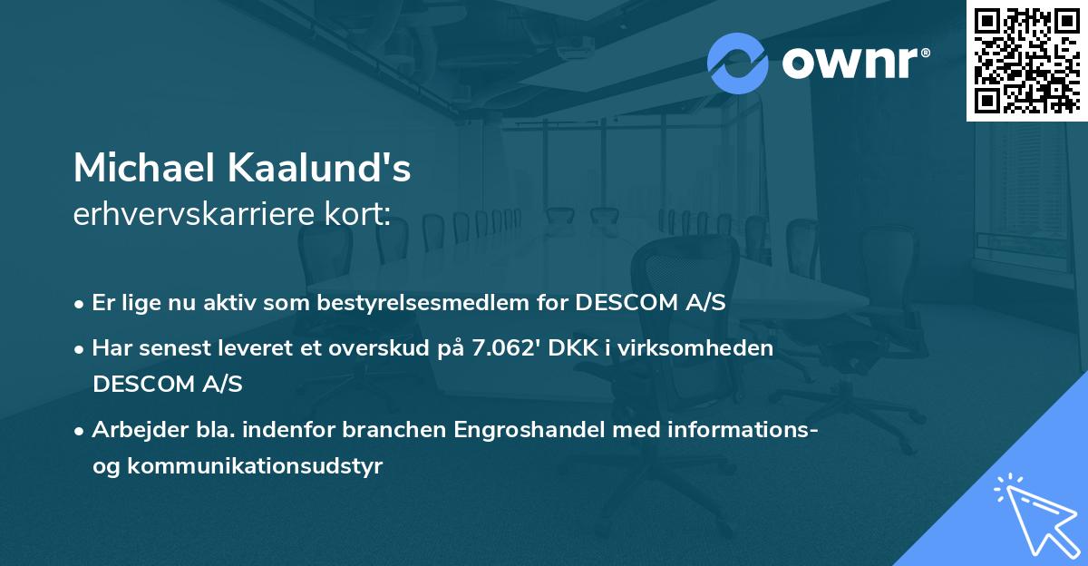 Michael Kaalund's erhvervskarriere kort