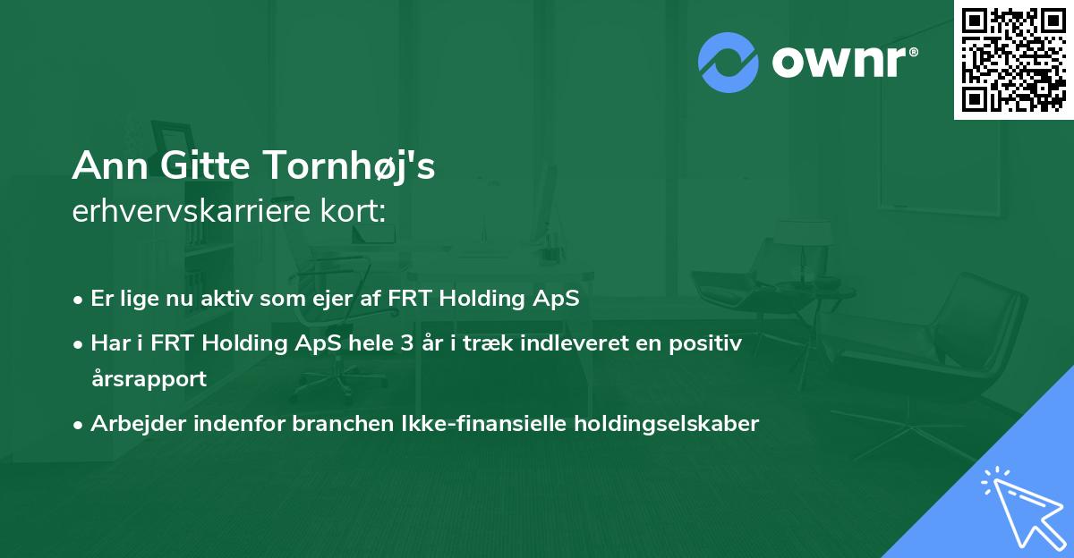 Ann Gitte Tornhøj's erhvervskarriere kort