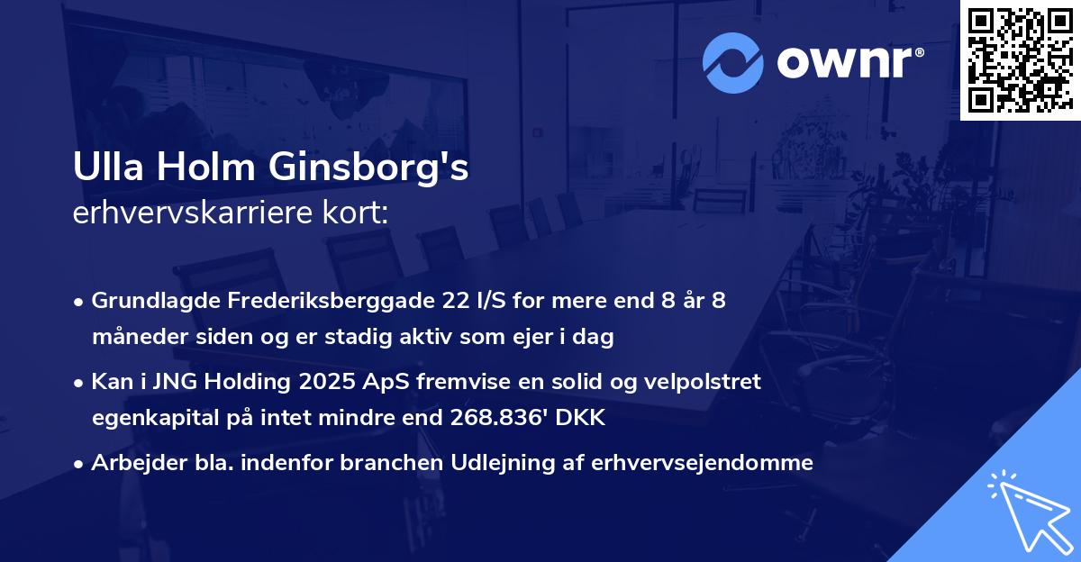 Ulla Holm Ginsborg's erhvervskarriere kort