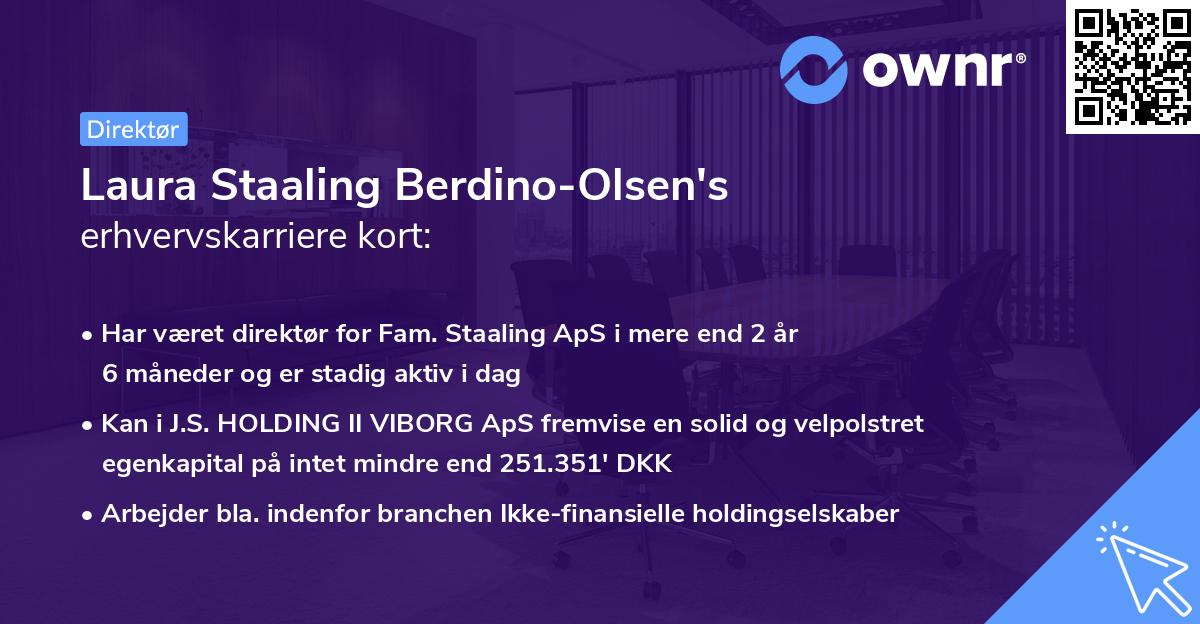 Laura Staaling Berdino-Olsen's erhvervskarriere kort