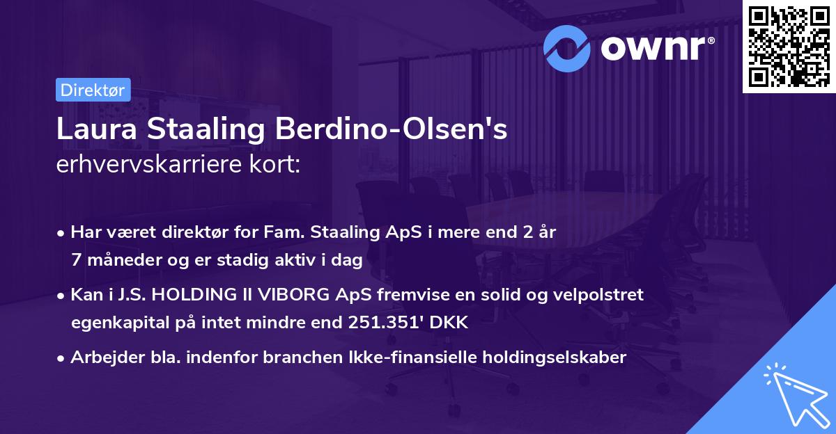 Laura Staaling Berdino-Olsen's erhvervskarriere kort