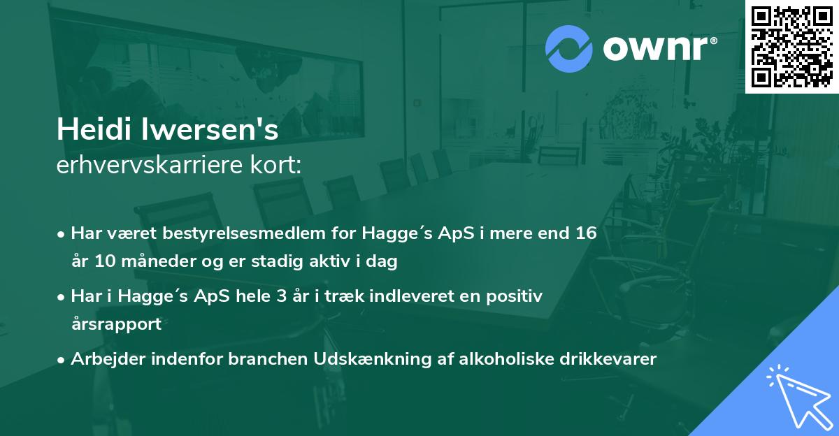 Heidi Iwersen's erhvervskarriere kort