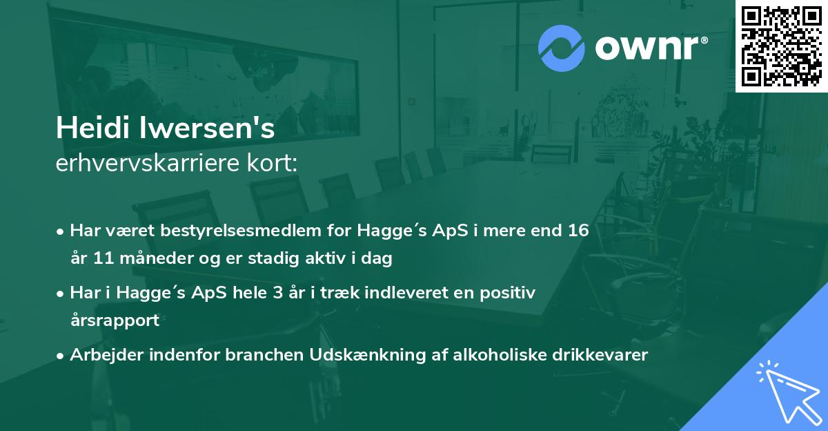 Heidi Iwersen's erhvervskarriere kort