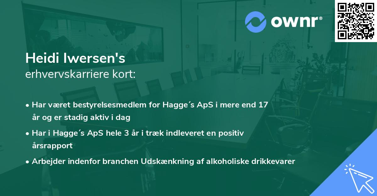 Heidi Iwersen's erhvervskarriere kort