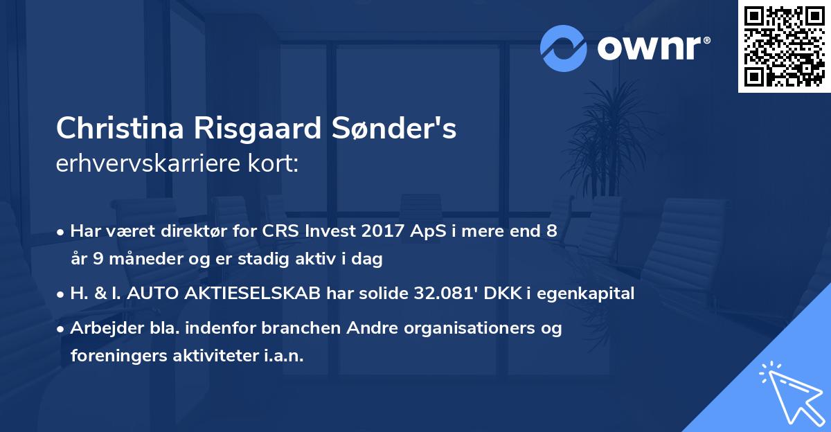 Christina Risgaard Sønder's erhvervskarriere kort
