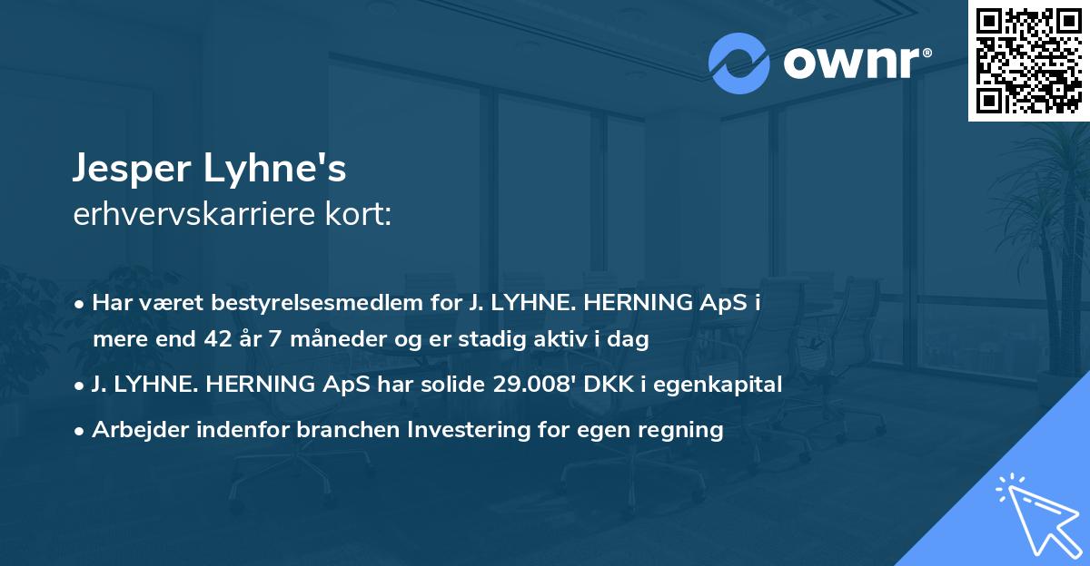 Jesper Lyhne's erhvervskarriere kort