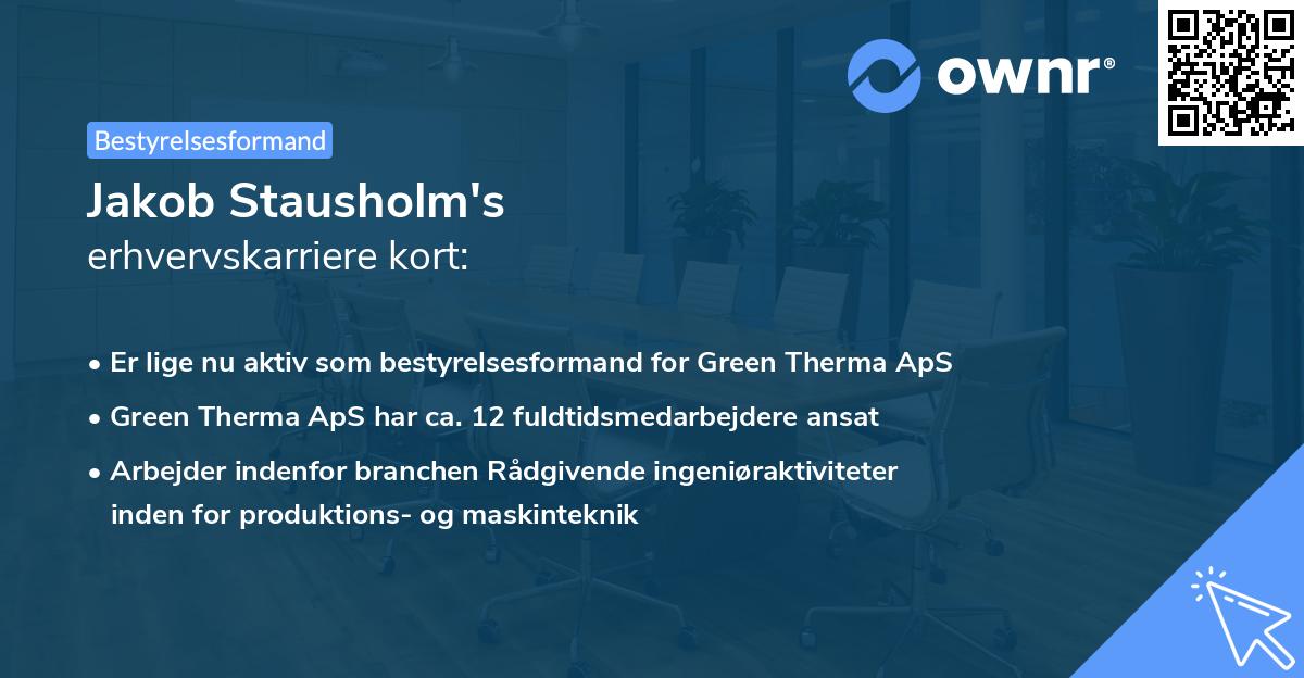 Jakob Stausholm's erhvervskarriere kort