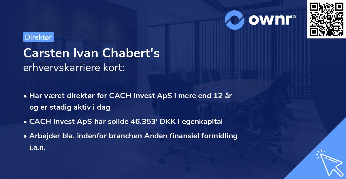 Carsten Ivan Chabert's erhvervskarriere kort