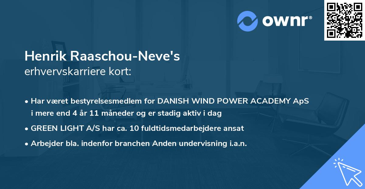 Henrik Raaschou-Neve's erhvervskarriere kort
