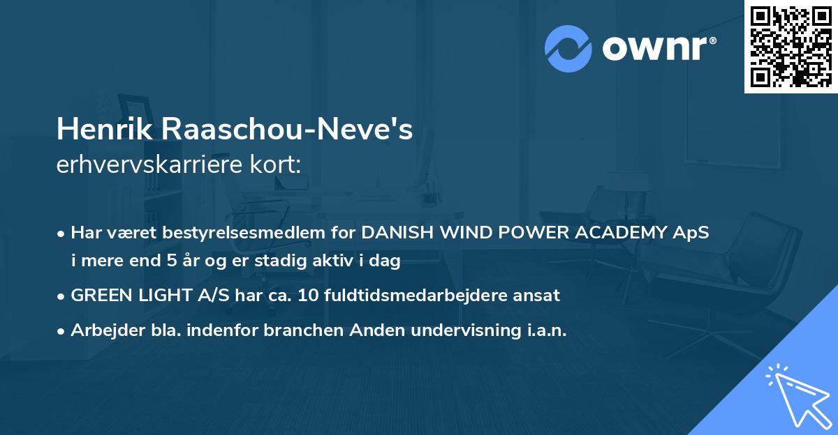 Henrik Raaschou-Neve's erhvervskarriere kort