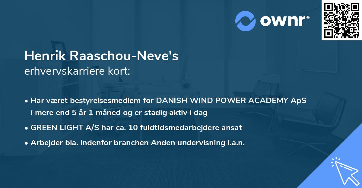 Henrik Raaschou-Neve's erhvervskarriere kort