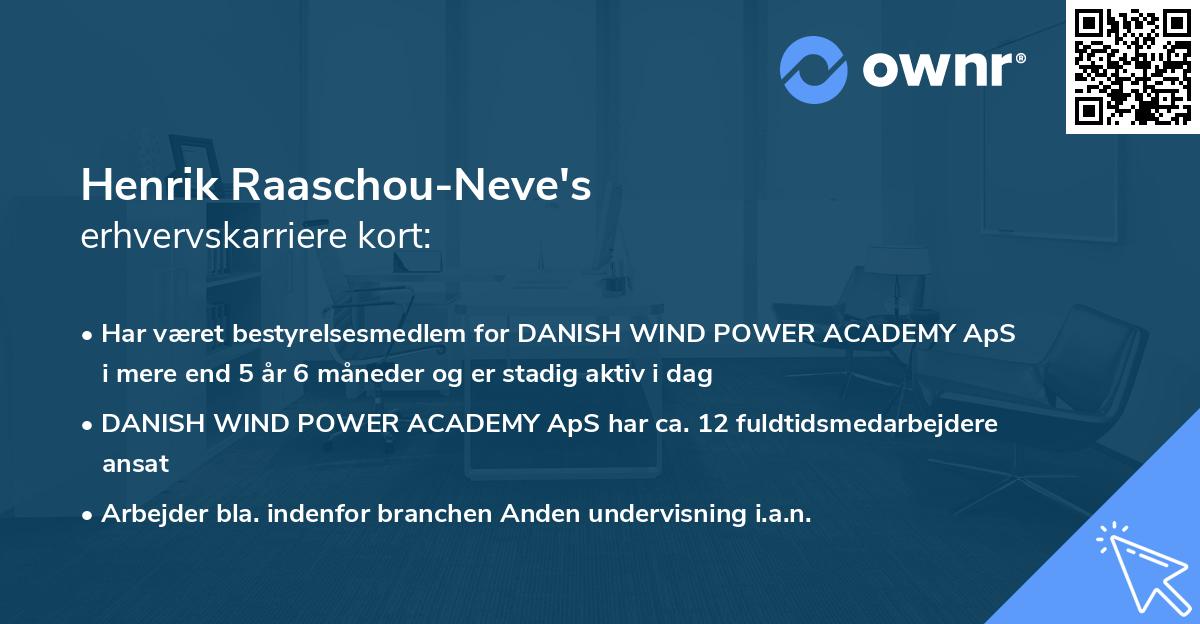 Henrik Raaschou-Neve's erhvervskarriere kort