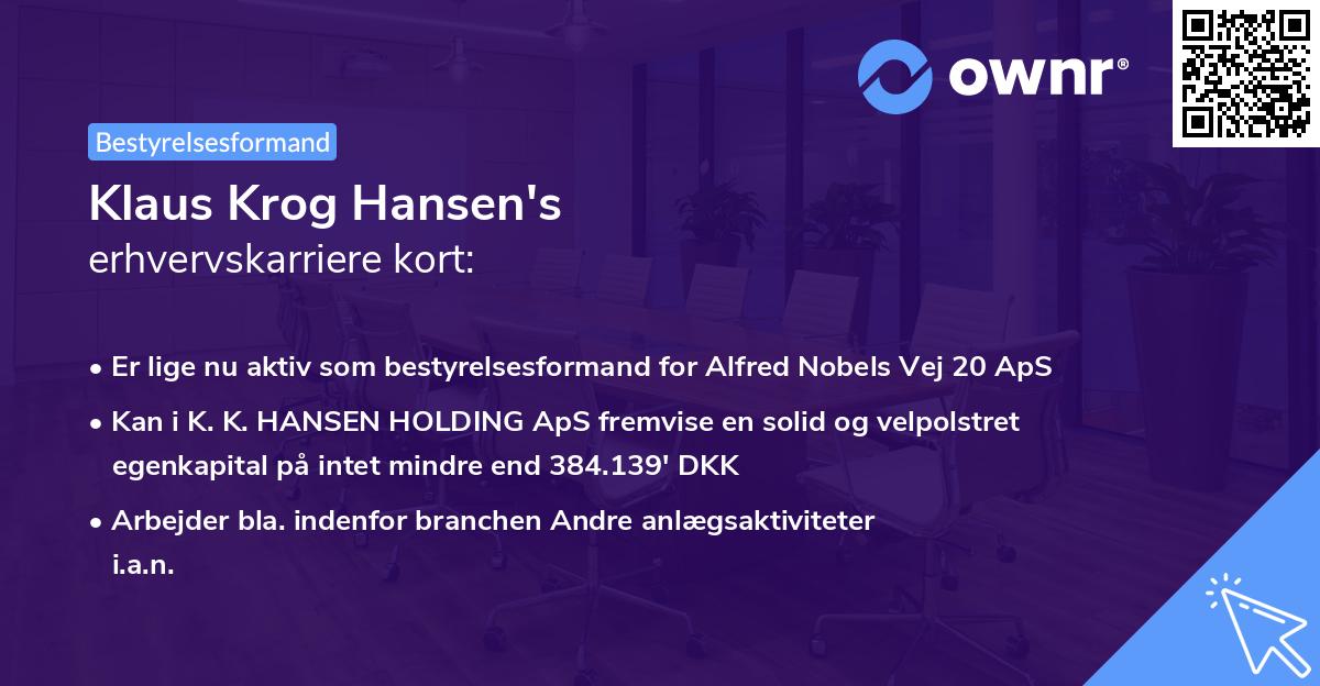 Klaus Krog Hansen's erhvervskarriere kort