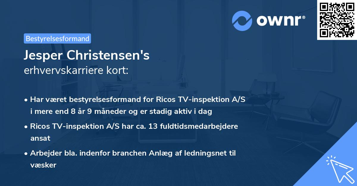 Jesper Christensen's erhvervskarriere kort