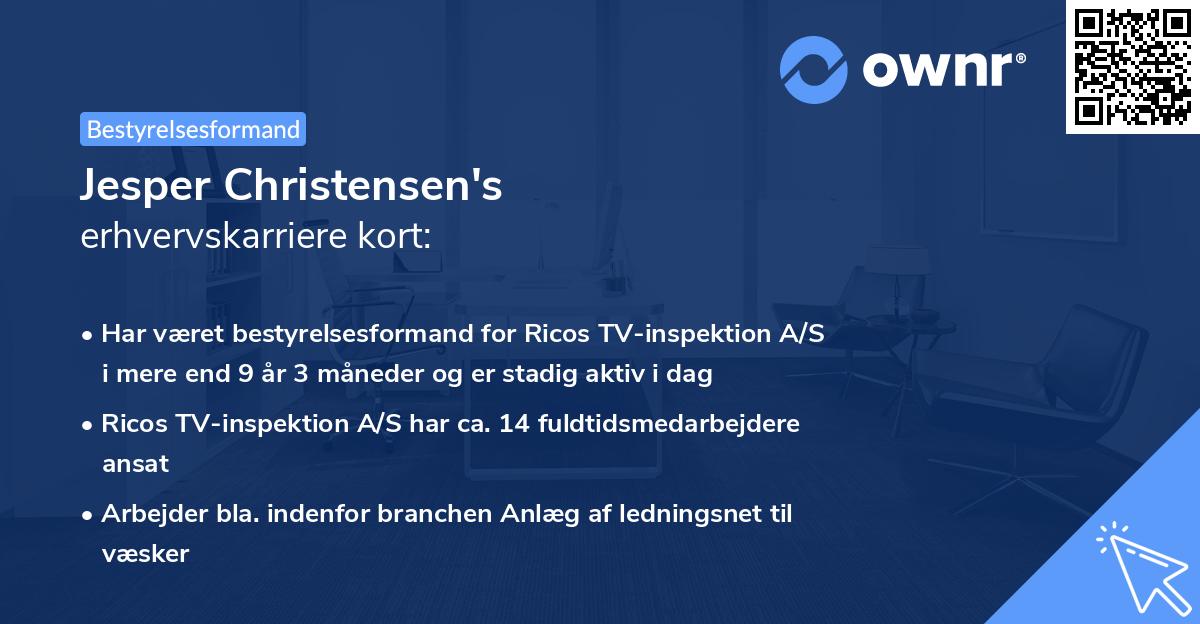 Jesper Christensen's erhvervskarriere kort
