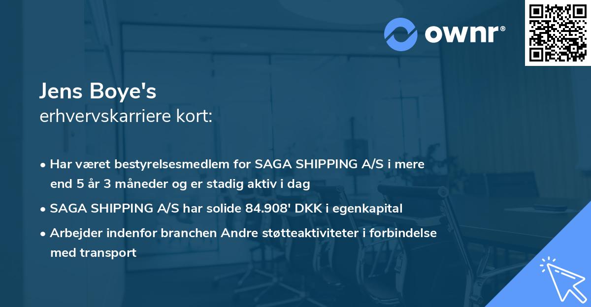 Jens Boye's erhvervskarriere kort