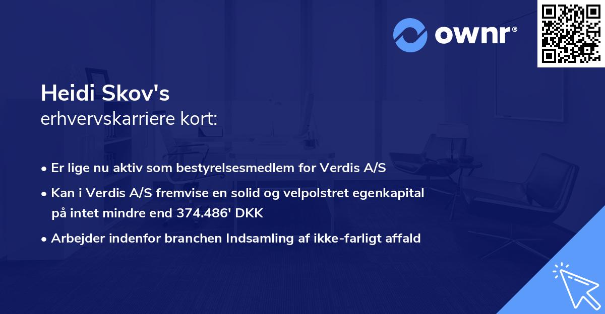 Heidi Skov's erhvervskarriere kort