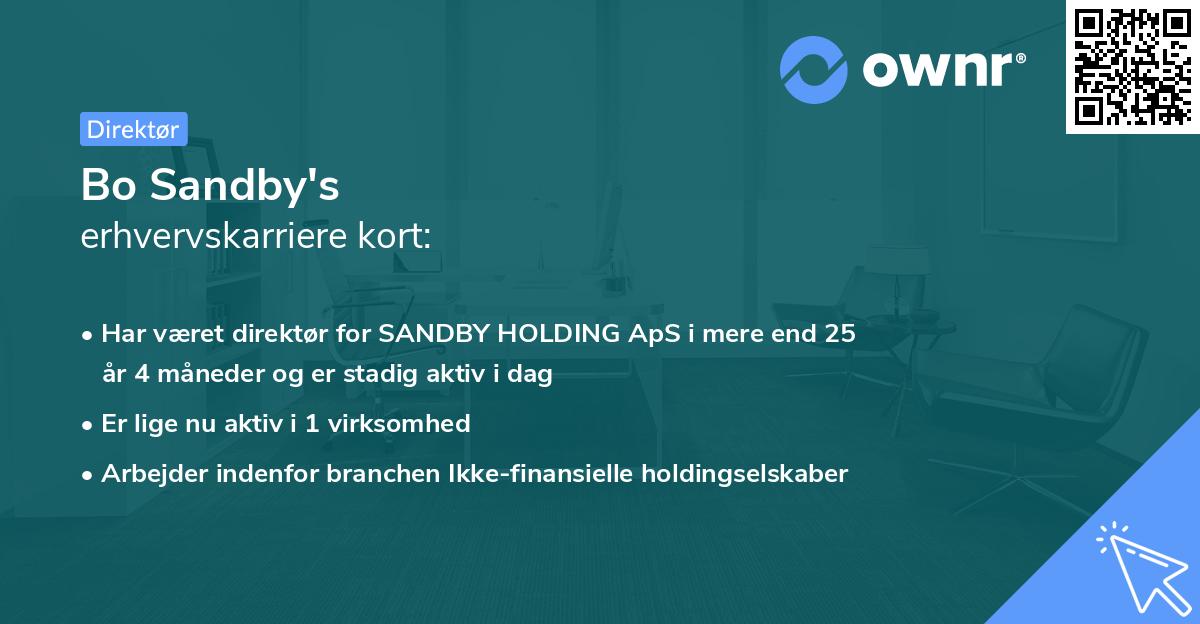 Bo Sandby's erhvervskarriere kort