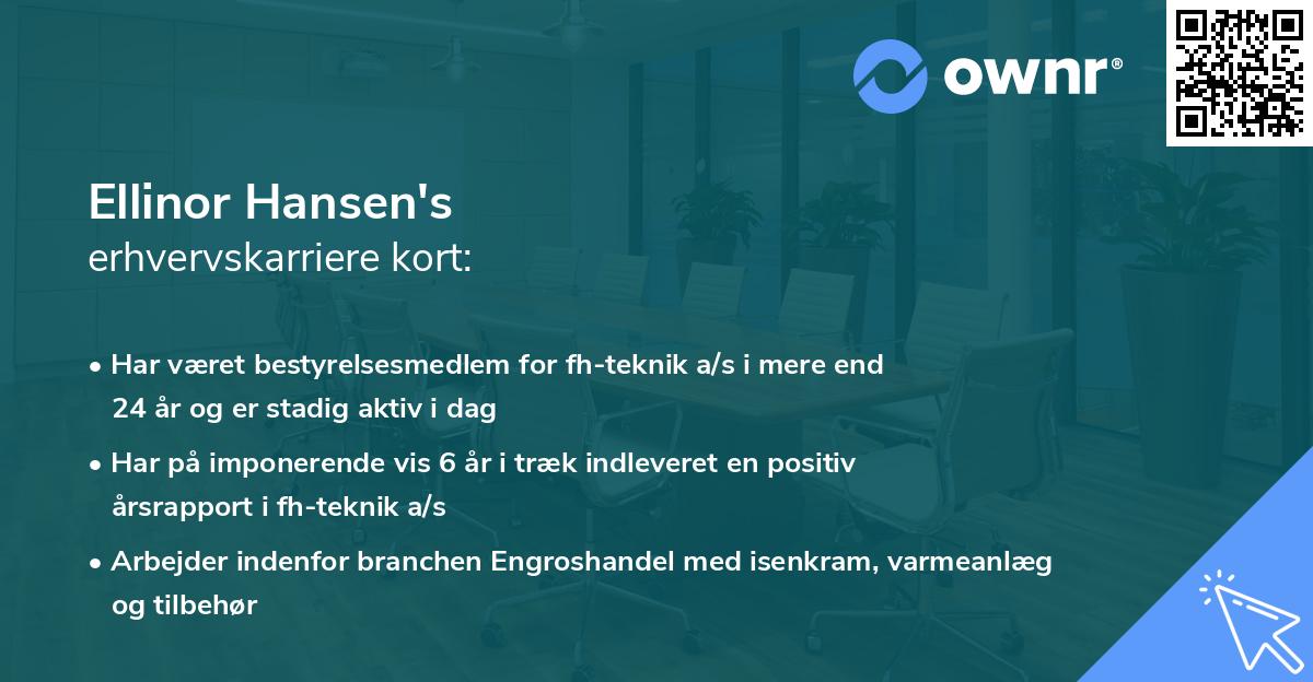 Ellinor Hansen's erhvervskarriere kort