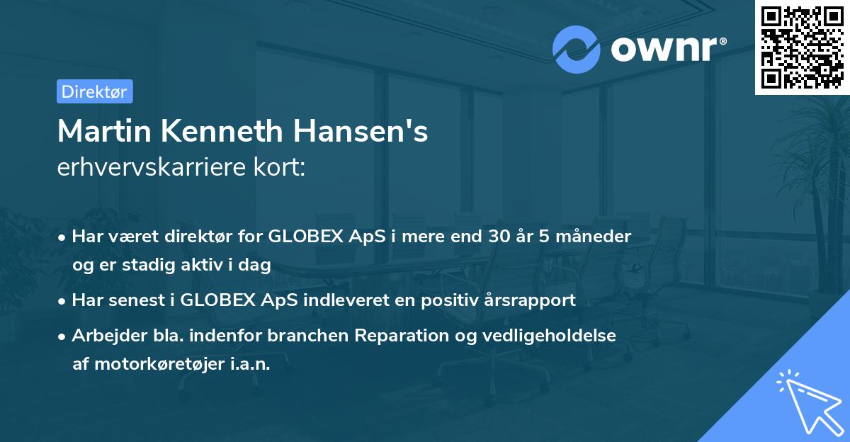 Martin Kenneth Hansen's erhvervskarriere kort