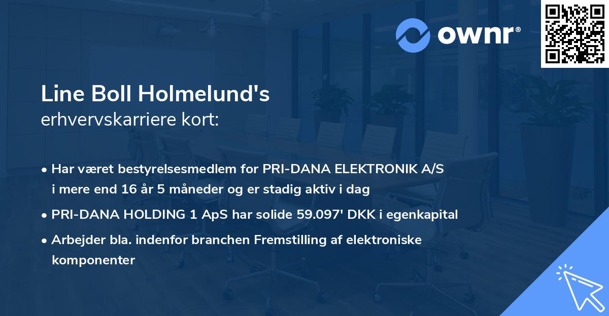 Line Boll Holmelund's erhvervskarriere kort