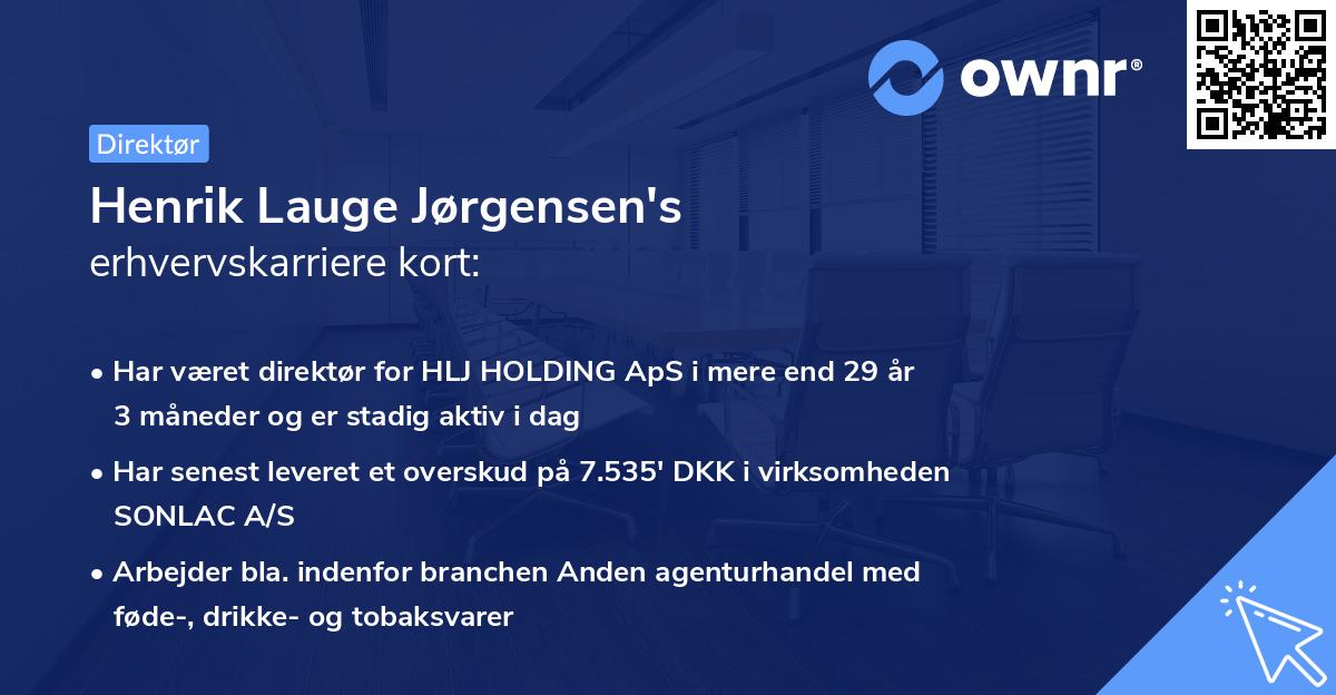 Henrik Lauge Jørgensen's erhvervskarriere kort