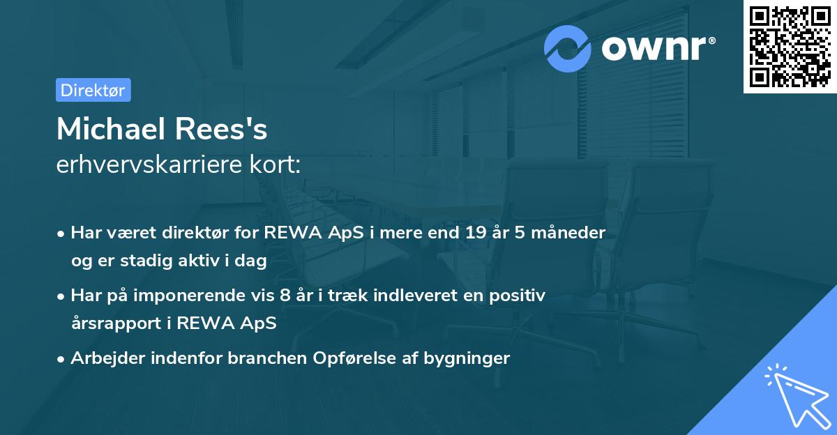 Michael Rees's erhvervskarriere kort