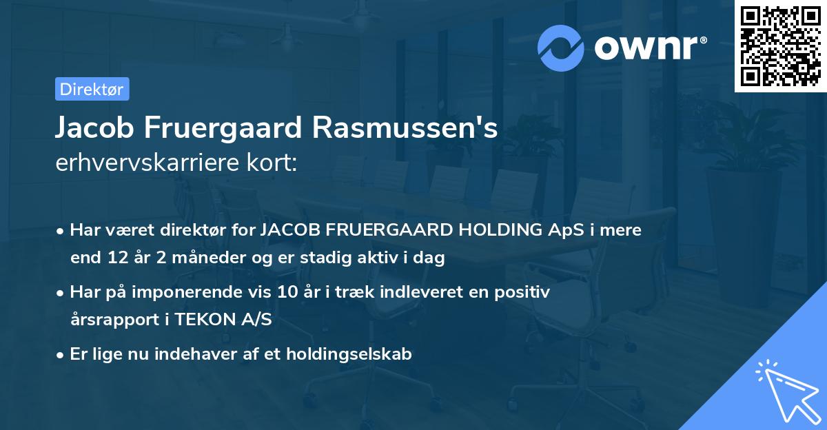 Jacob Fruergaard Rasmussen's erhvervskarriere kort