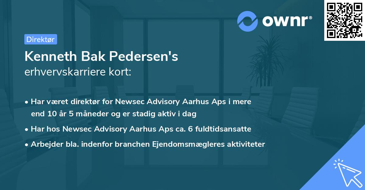 Kenneth Bak Pedersen's erhvervskarriere kort
