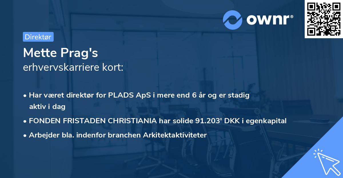 Mette Prag's erhvervskarriere kort