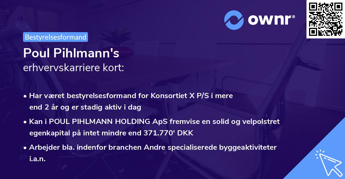 Poul Pihlmann's erhvervskarriere kort