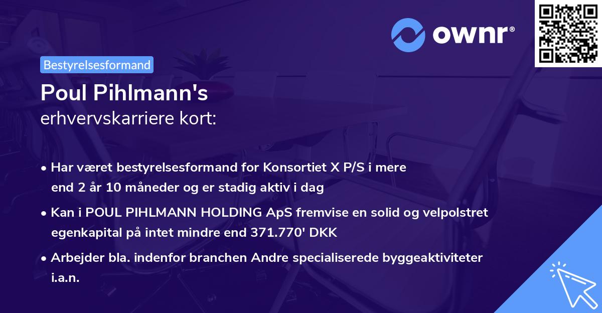 Poul Pihlmann's erhvervskarriere kort