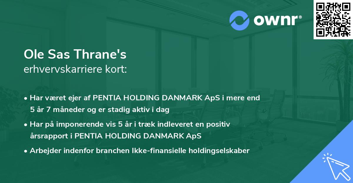 Ole Sas Thrane's erhvervskarriere kort