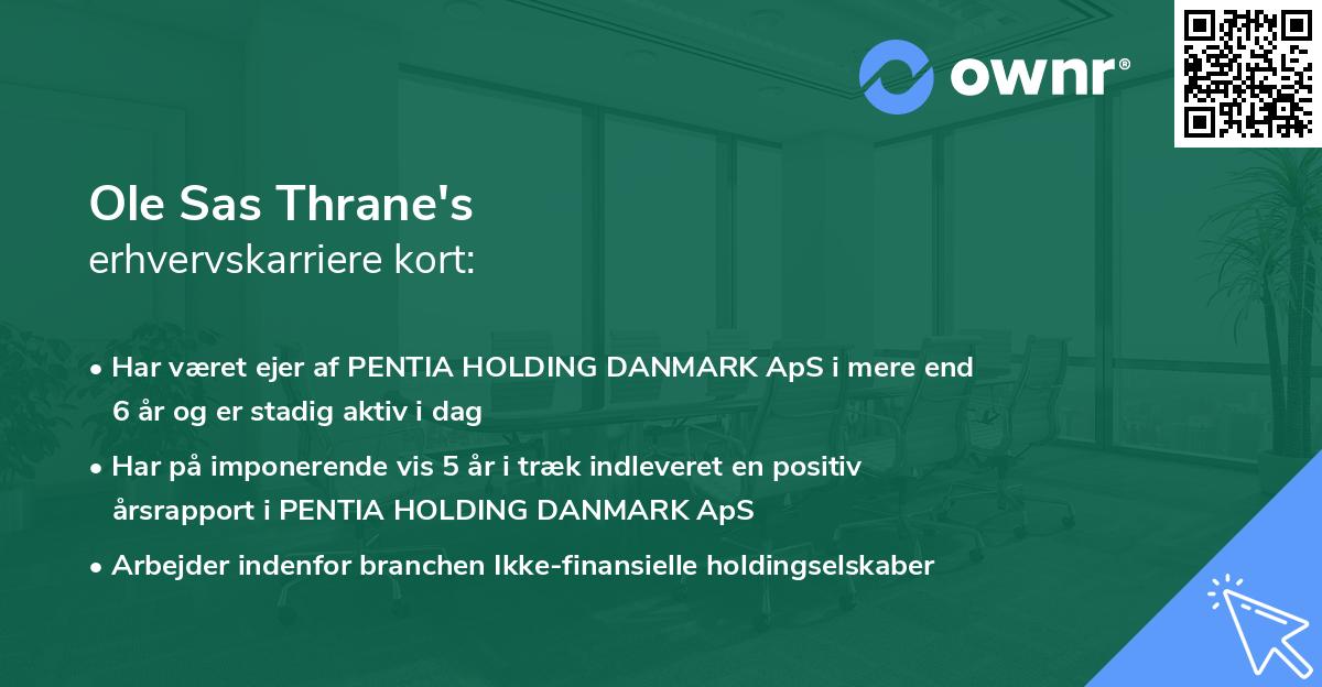 Ole Sas Thrane's erhvervskarriere kort