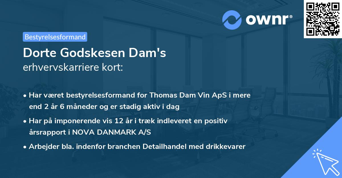 Dorte Godskesen Dam's erhvervskarriere kort