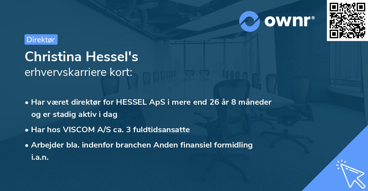 Christina Hessel's erhvervskarriere kort