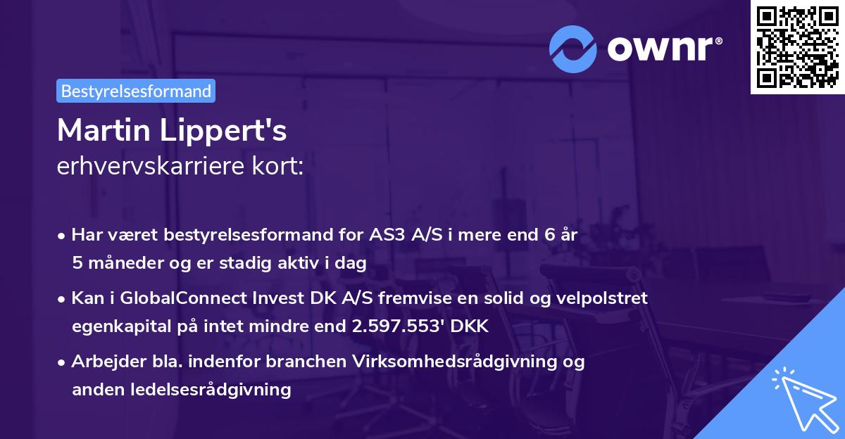 Martin Lippert's erhvervskarriere kort
