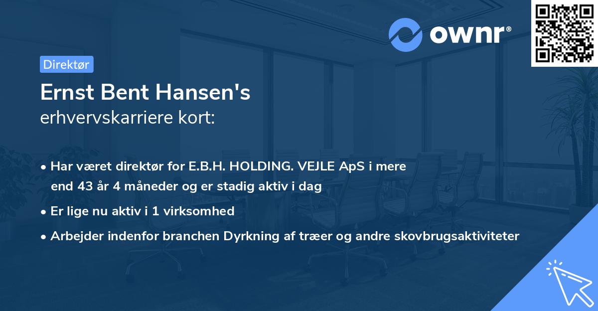 Ernst Bent Hansen's erhvervskarriere kort