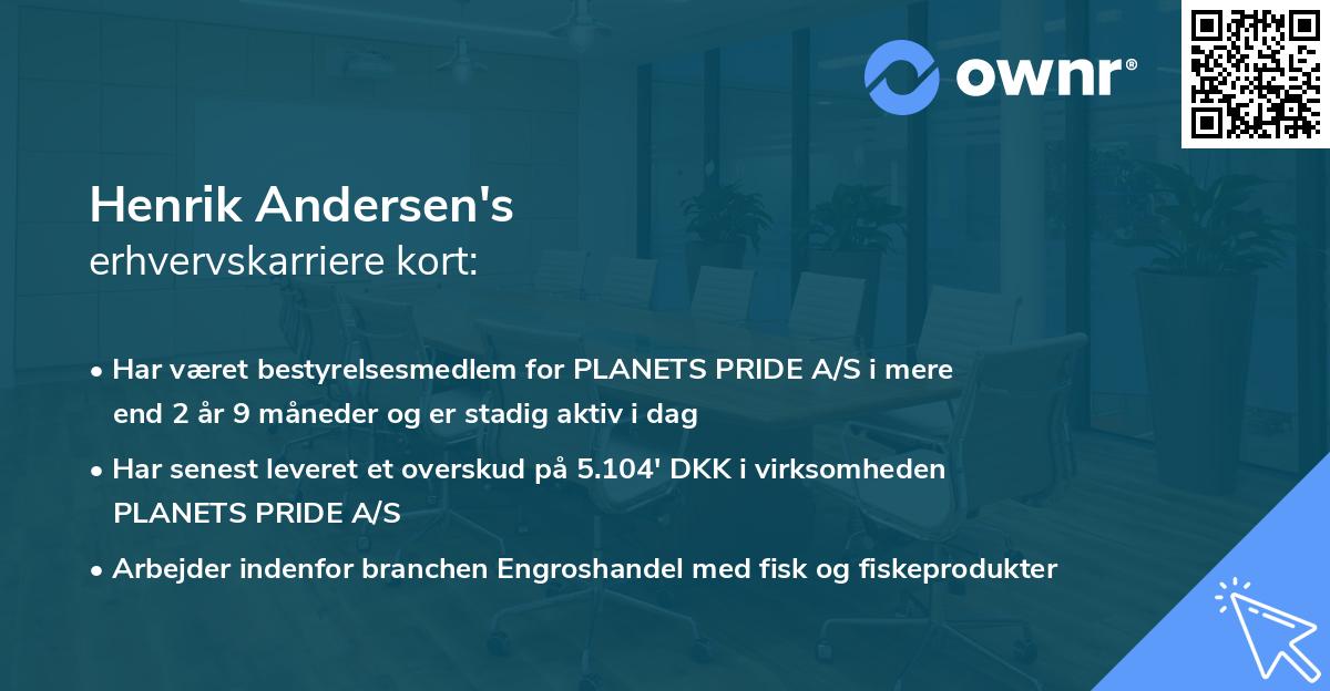 Henrik Andersen's erhvervskarriere kort