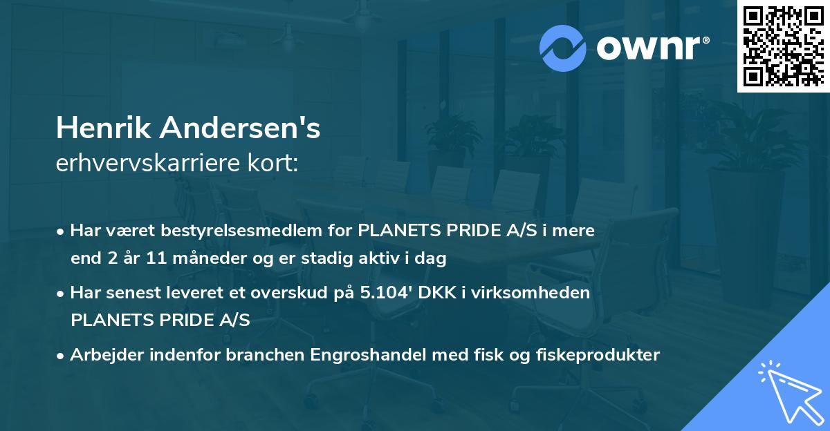 Henrik Andersen's erhvervskarriere kort