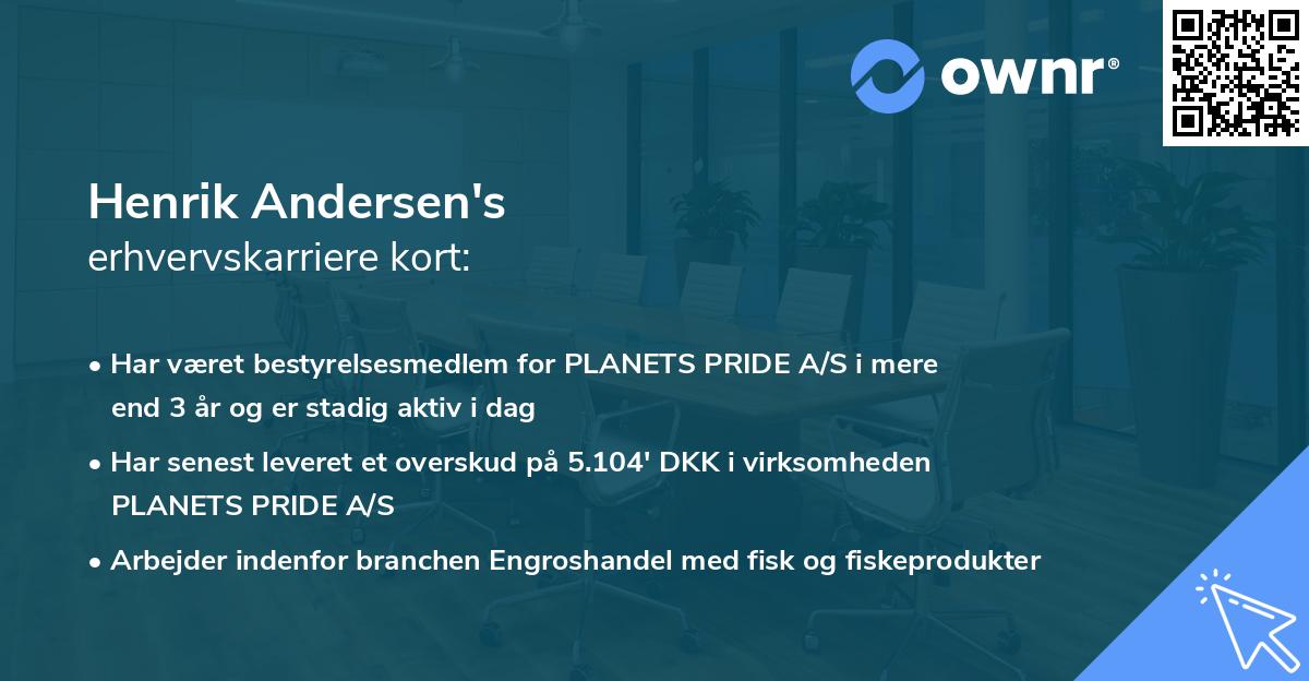 Henrik Andersen's erhvervskarriere kort