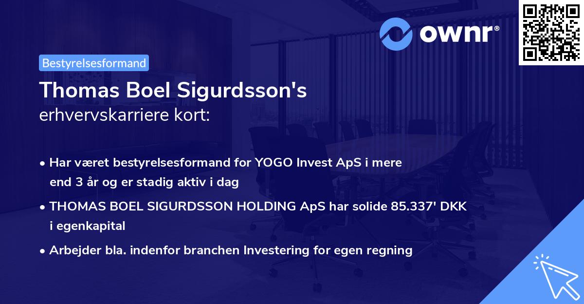 Thomas Boel Sigurdsson's erhvervskarriere kort