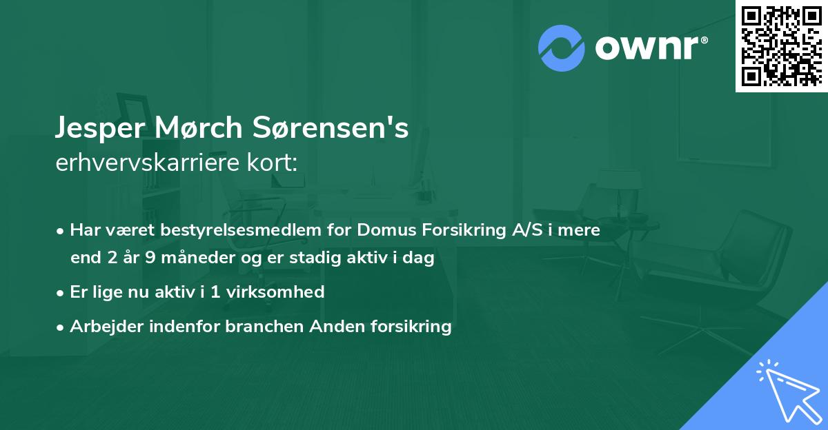 Jesper Mørch Sørensen's erhvervskarriere kort